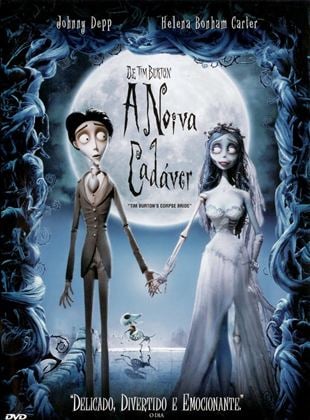 Poster de "A noiva cadaver" com forte identidade visual. Aqui o design no cinema está bem representado.