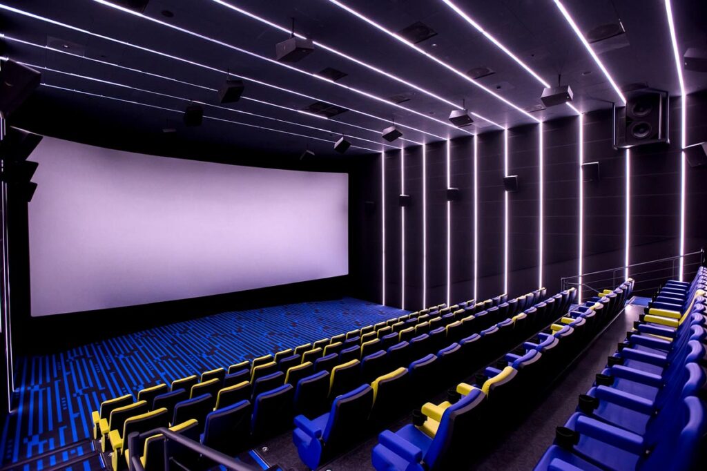 Sala de cinema no post de design no cinema 